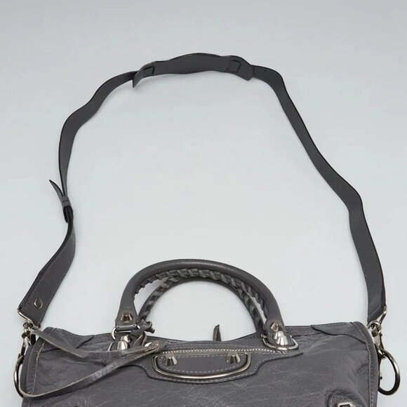Balenciaga Gris Cendre Lambskin Leather Metallic Edge City S Bag - Picture 5 of 12
